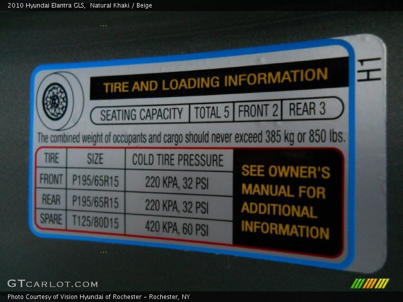 Natural Khaki / Beige 2010 Hyundai Elantra GLS