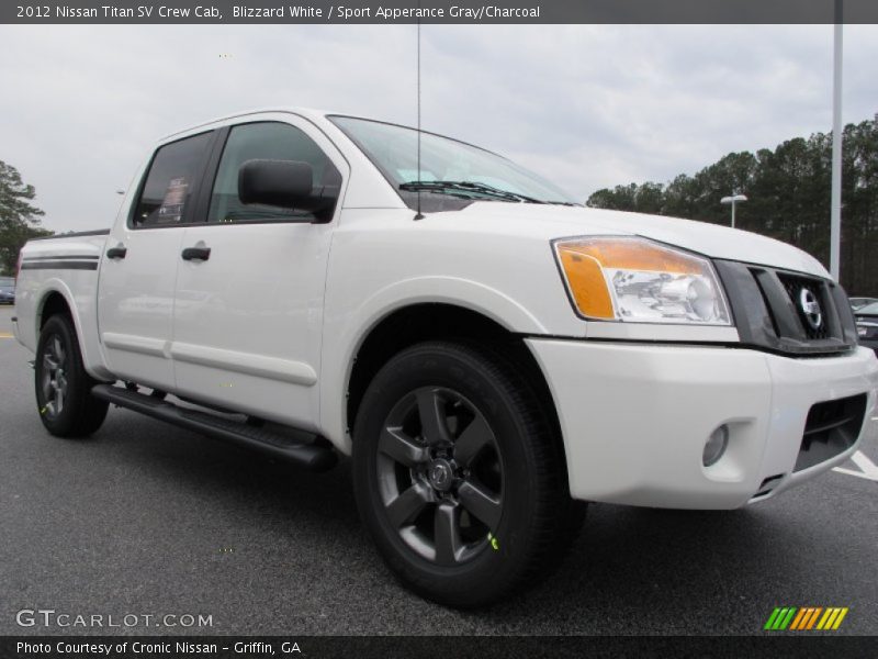 Blizzard White / Sport Apperance Gray/Charcoal 2012 Nissan Titan SV Crew Cab