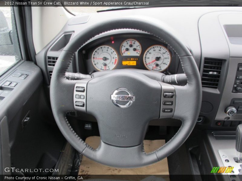 Blizzard White / Sport Apperance Gray/Charcoal 2012 Nissan Titan SV Crew Cab