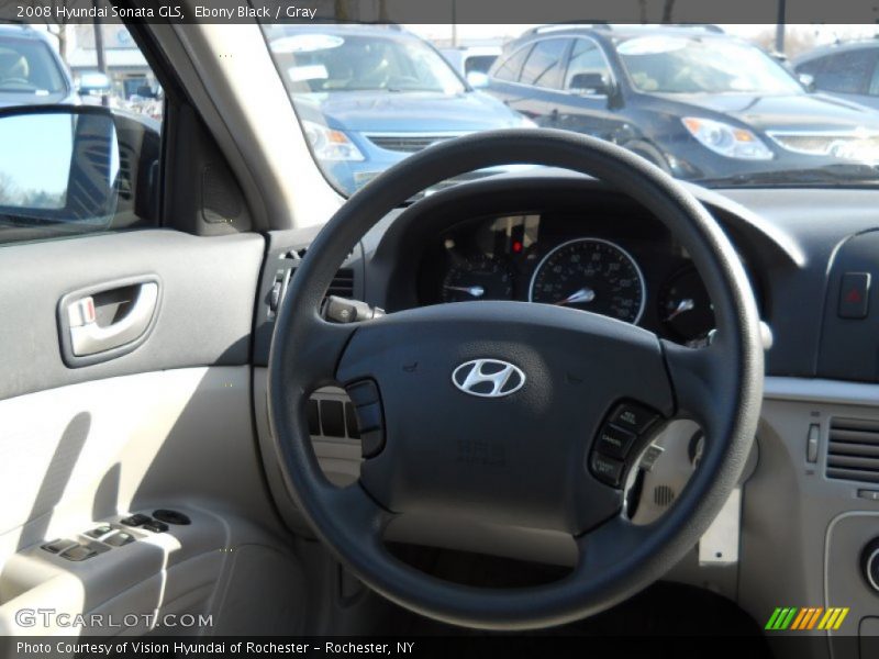 Ebony Black / Gray 2008 Hyundai Sonata GLS