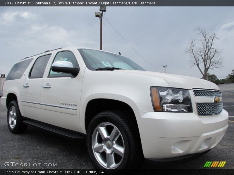 White Diamond Tricoat / Light Cashmere/Dark Cashmere 2012 Chevrolet Suburban LTZ