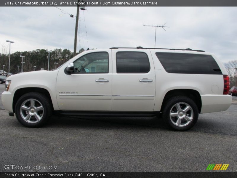 White Diamond Tricoat / Light Cashmere/Dark Cashmere 2012 Chevrolet Suburban LTZ