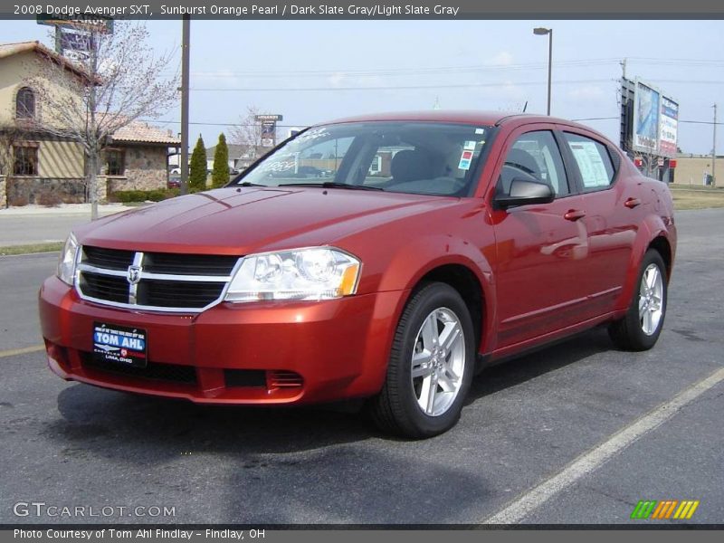 Sunburst Orange Pearl / Dark Slate Gray/Light Slate Gray 2008 Dodge Avenger SXT