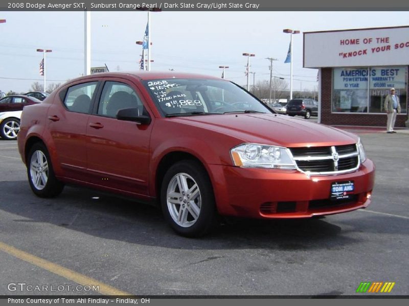 Sunburst Orange Pearl / Dark Slate Gray/Light Slate Gray 2008 Dodge Avenger SXT