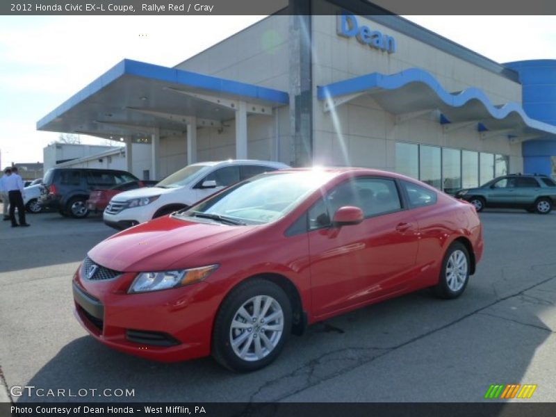 Rallye Red / Gray 2012 Honda Civic EX-L Coupe
