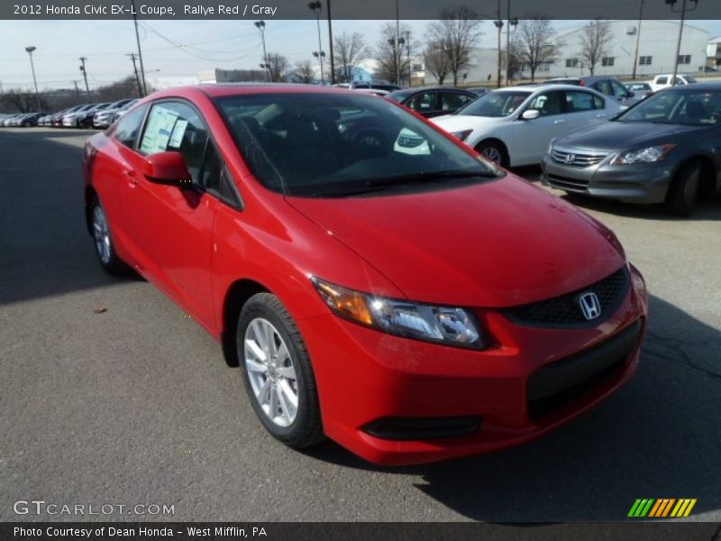 Rallye Red / Gray 2012 Honda Civic EX-L Coupe