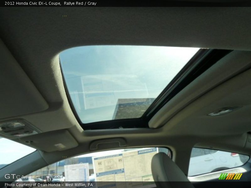 Sunroof of 2012 Civic EX-L Coupe