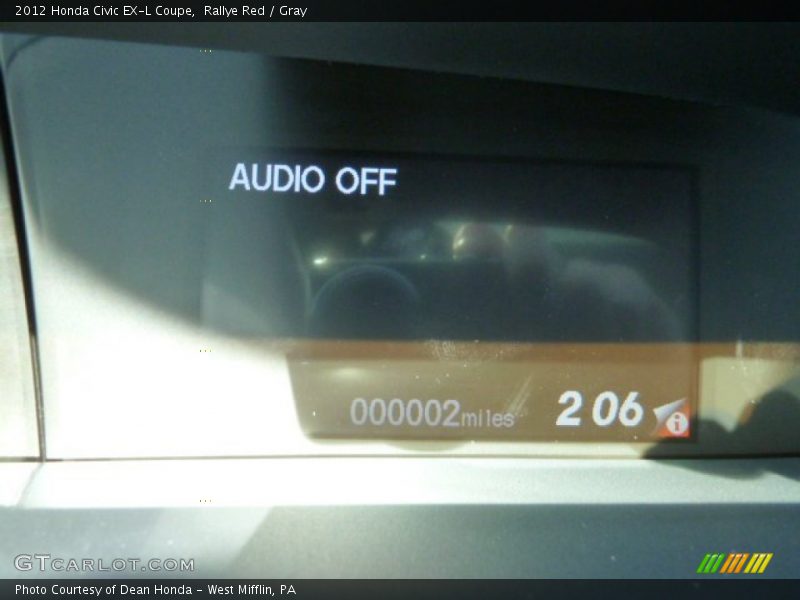 Rallye Red / Gray 2012 Honda Civic EX-L Coupe