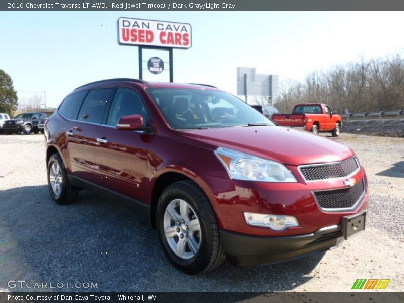 Red Jewel Tintcoat / Dark Gray/Light Gray 2010 Chevrolet Traverse LT AWD