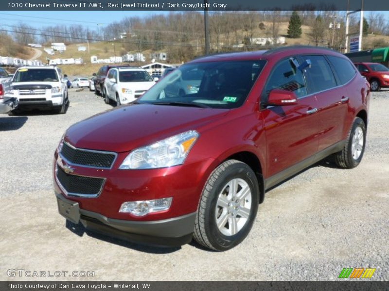 Red Jewel Tintcoat / Dark Gray/Light Gray 2010 Chevrolet Traverse LT AWD