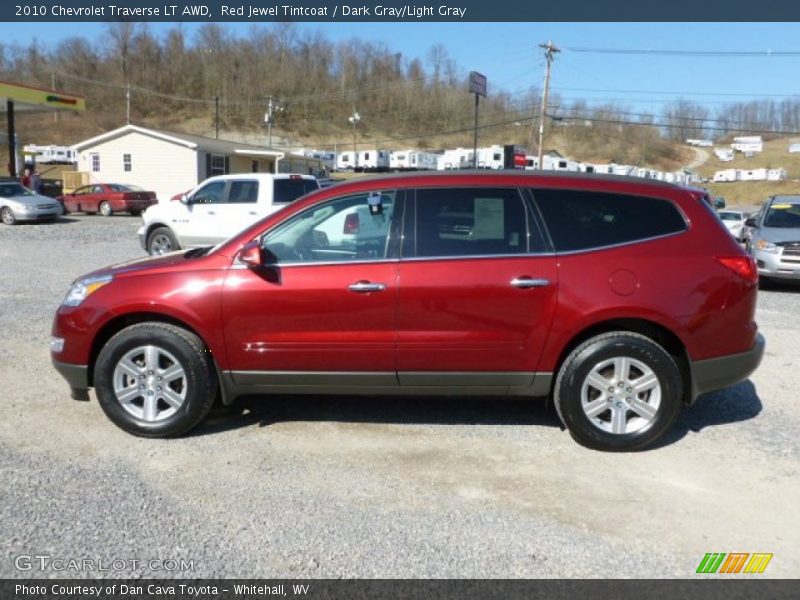 Red Jewel Tintcoat / Dark Gray/Light Gray 2010 Chevrolet Traverse LT AWD