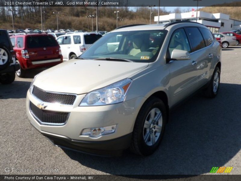 Gold Mist Metallic / Cashmere 2010 Chevrolet Traverse LT AWD