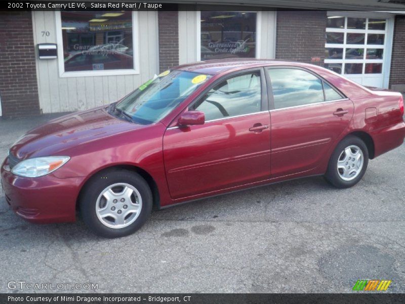Salsa Red Pearl / Taupe 2002 Toyota Camry LE V6