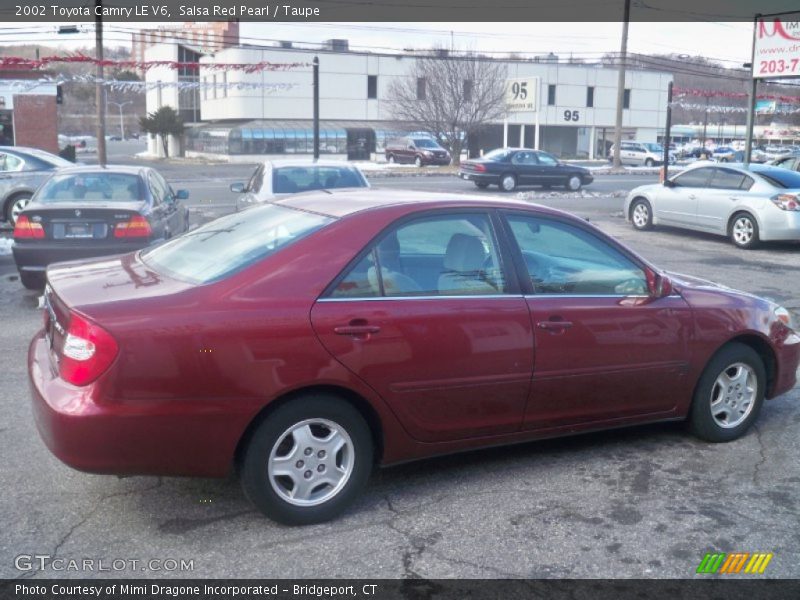 Salsa Red Pearl / Taupe 2002 Toyota Camry LE V6