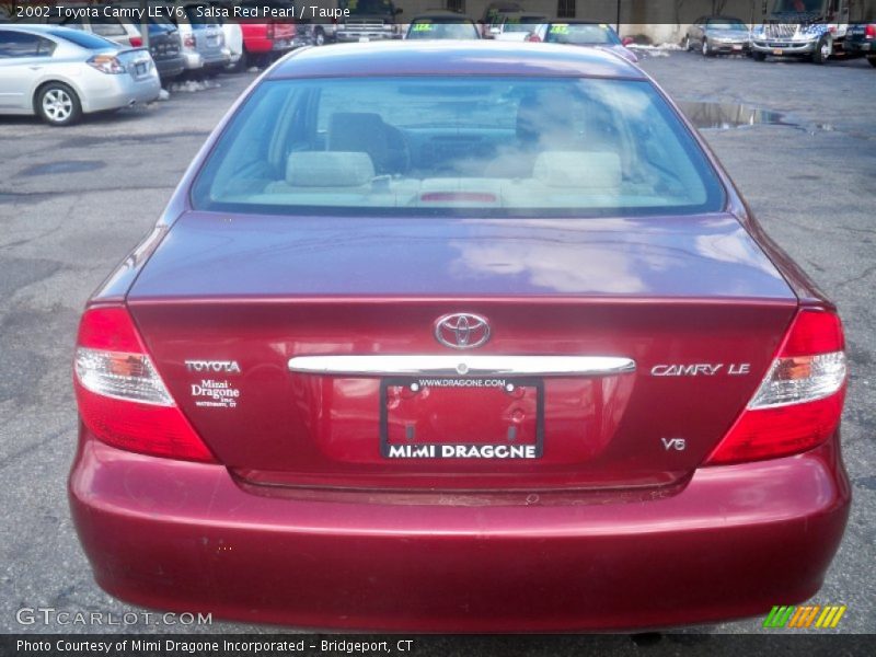 Salsa Red Pearl / Taupe 2002 Toyota Camry LE V6