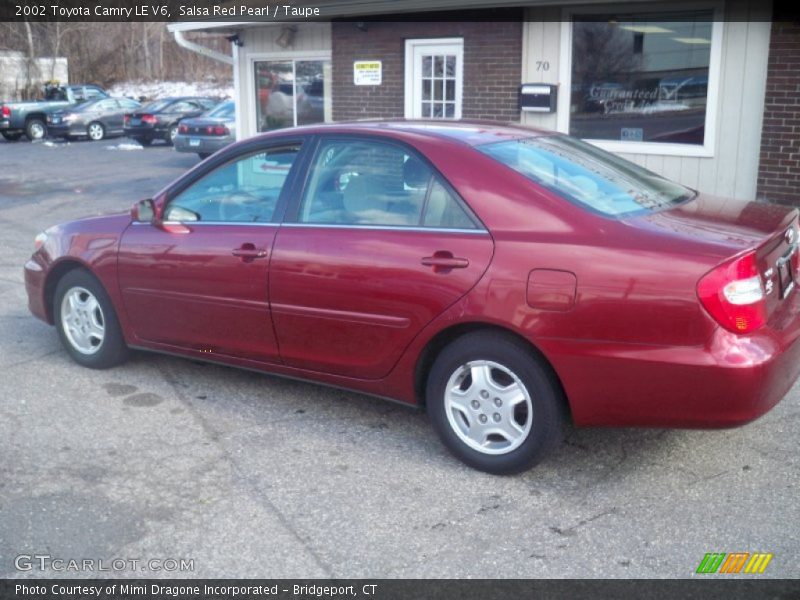Salsa Red Pearl / Taupe 2002 Toyota Camry LE V6