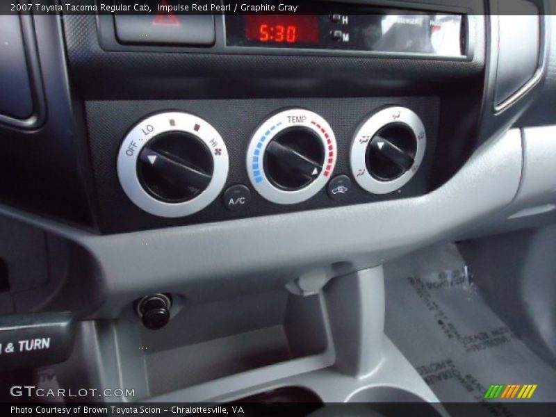 Controls of 2007 Tacoma Regular Cab