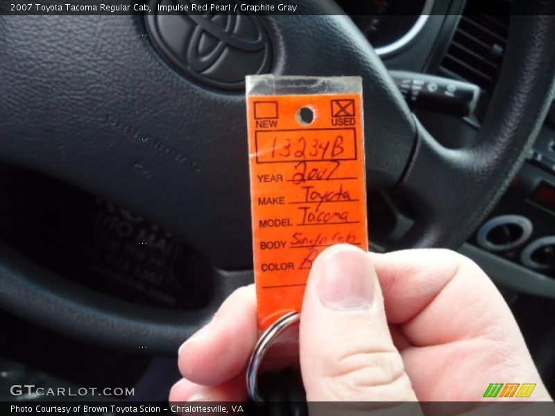 Impulse Red Pearl / Graphite Gray 2007 Toyota Tacoma Regular Cab