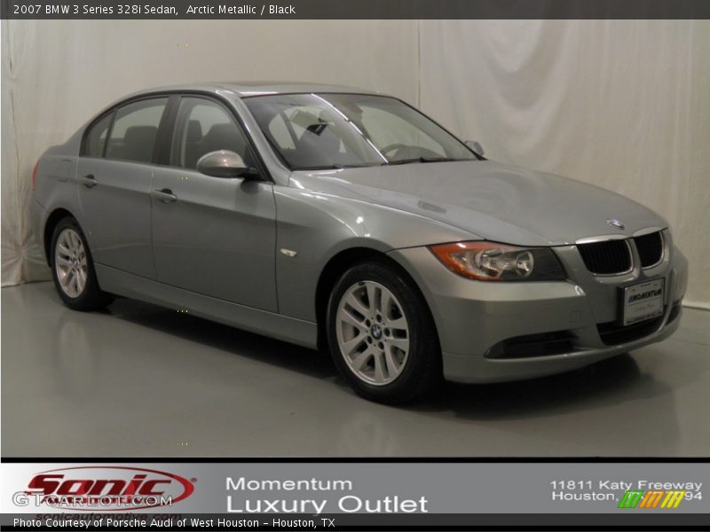 Arctic Metallic / Black 2007 BMW 3 Series 328i Sedan