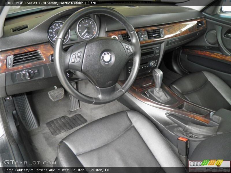Arctic Metallic / Black 2007 BMW 3 Series 328i Sedan