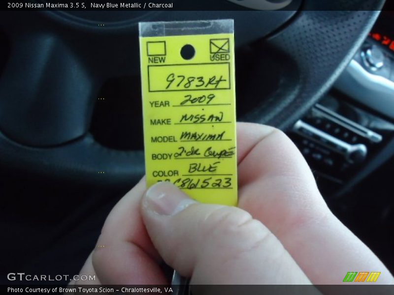 Navy Blue Metallic / Charcoal 2009 Nissan Maxima 3.5 S