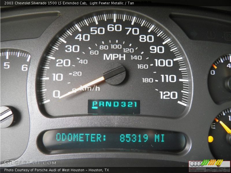 Light Pewter Metallic / Tan 2003 Chevrolet Silverado 1500 LS Extended Cab