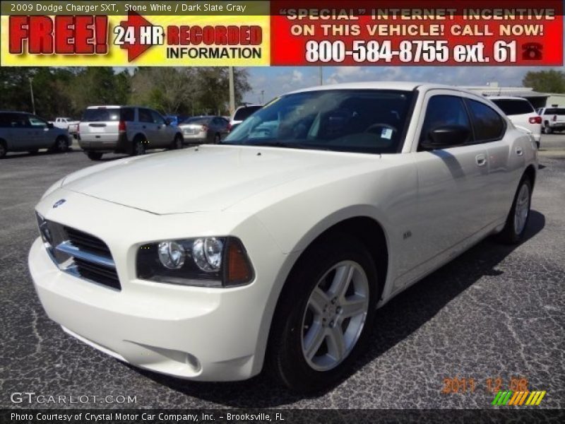 Stone White / Dark Slate Gray 2009 Dodge Charger SXT