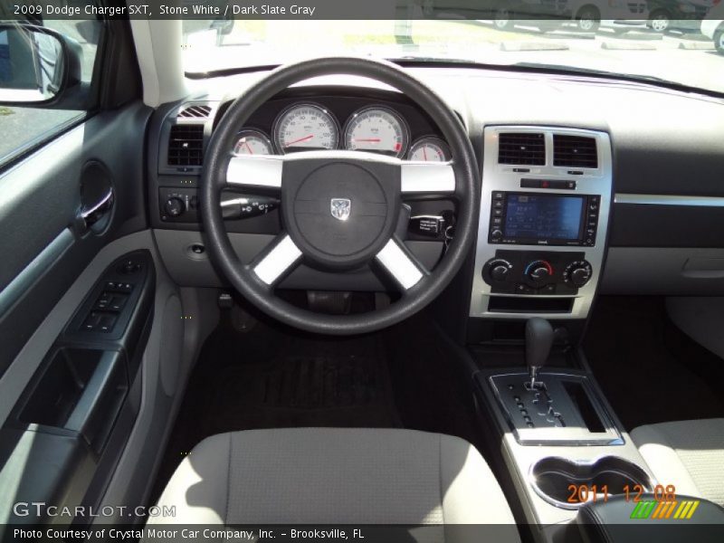 Stone White / Dark Slate Gray 2009 Dodge Charger SXT
