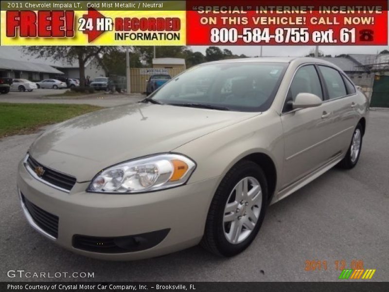 Gold Mist Metallic / Neutral 2011 Chevrolet Impala LT