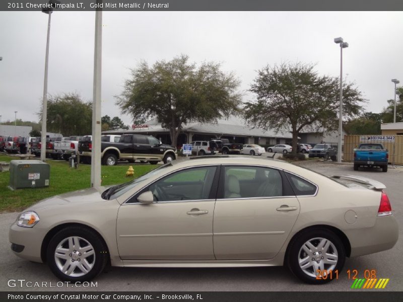 Gold Mist Metallic / Neutral 2011 Chevrolet Impala LT