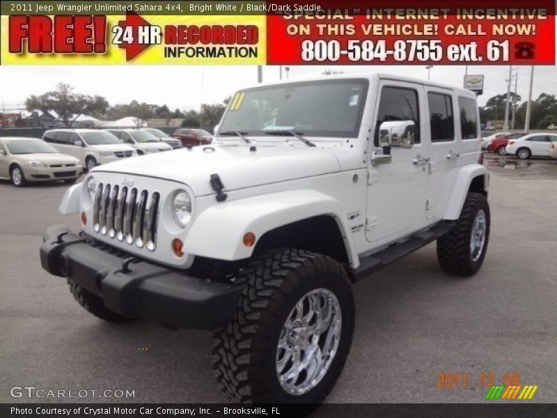 Bright White / Black/Dark Saddle 2011 Jeep Wrangler Unlimited Sahara 4x4