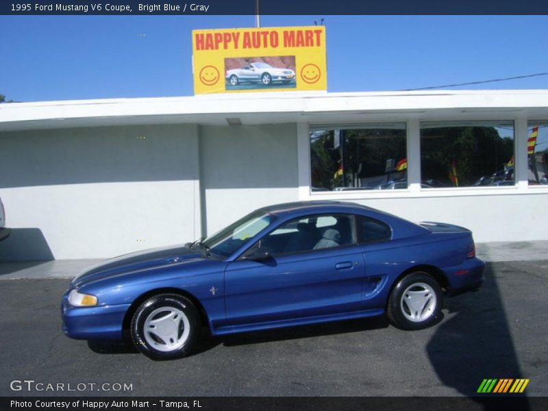 Bright Blue / Gray 1995 Ford Mustang V6 Coupe