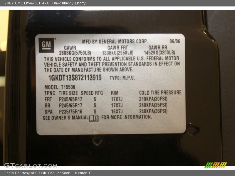 Onyx Black / Ebony 2007 GMC Envoy SLT 4x4