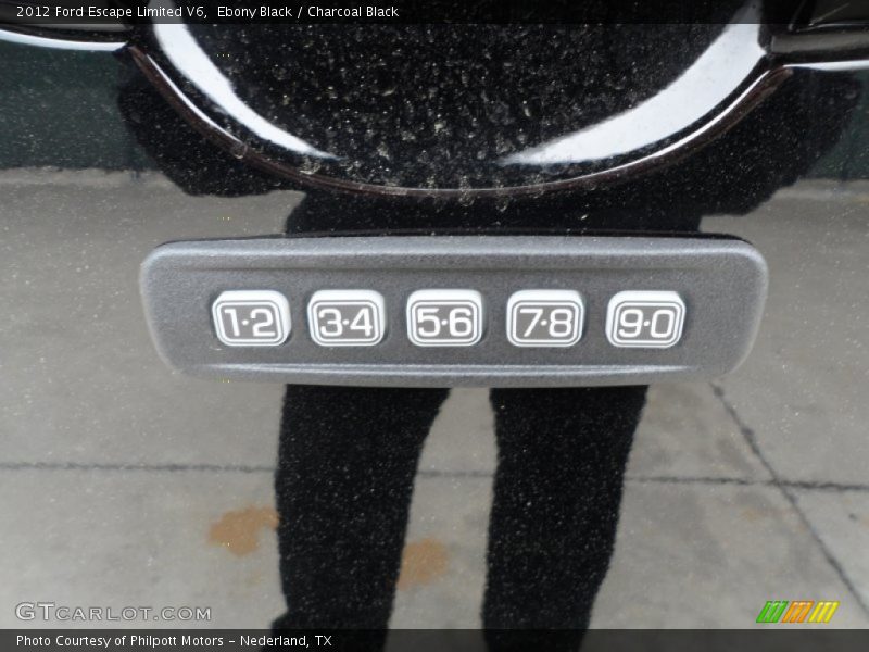 Ebony Black / Charcoal Black 2012 Ford Escape Limited V6