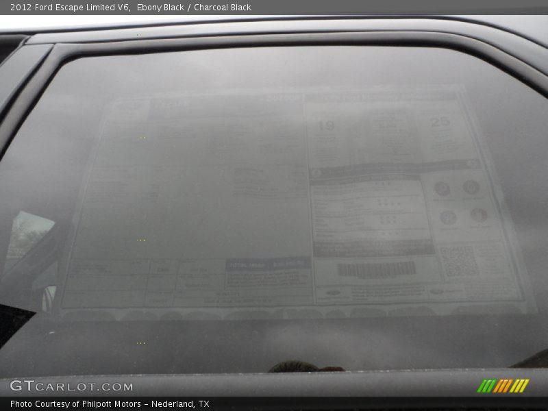 Ebony Black / Charcoal Black 2012 Ford Escape Limited V6