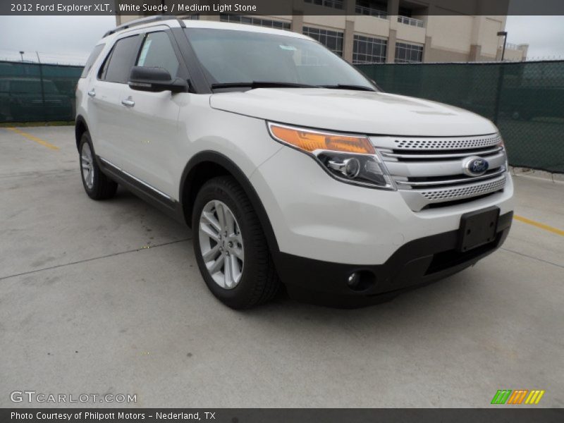 White Suede / Medium Light Stone 2012 Ford Explorer XLT