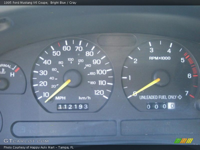 Bright Blue / Gray 1995 Ford Mustang V6 Coupe
