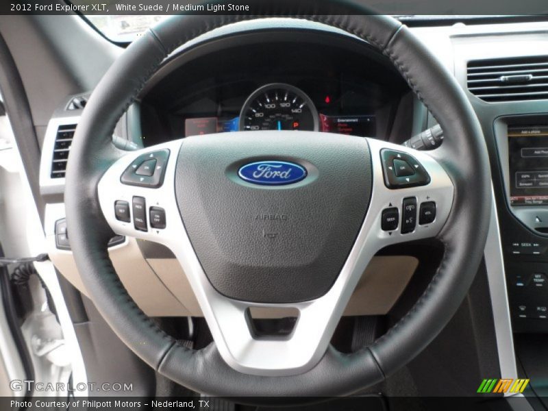 White Suede / Medium Light Stone 2012 Ford Explorer XLT