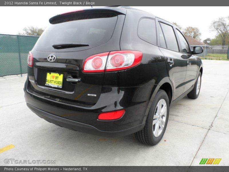 Twilight Black / Beige 2012 Hyundai Santa Fe Limited