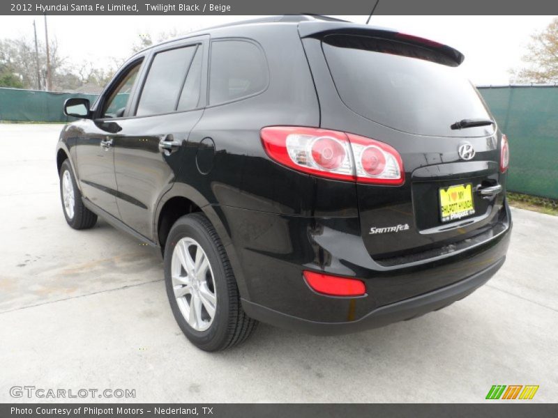 Twilight Black / Beige 2012 Hyundai Santa Fe Limited