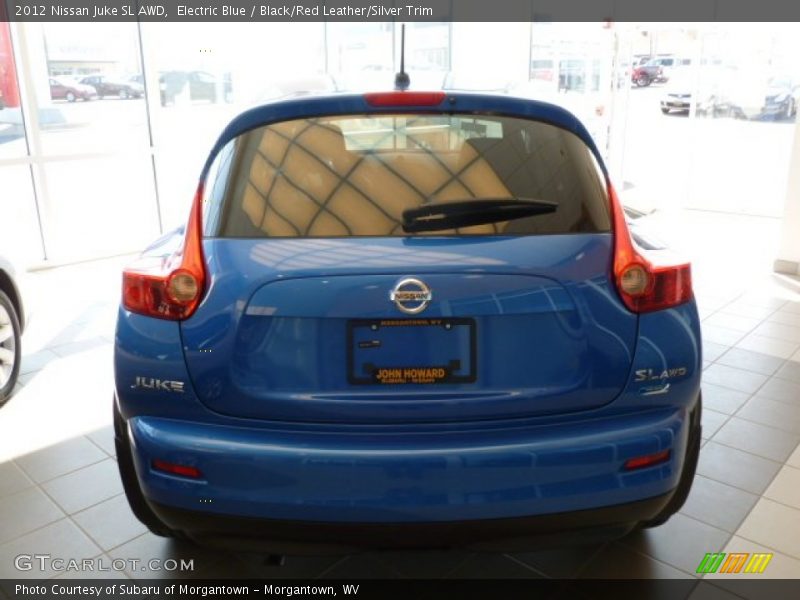 Electric Blue / Black/Red Leather/Silver Trim 2012 Nissan Juke SL AWD