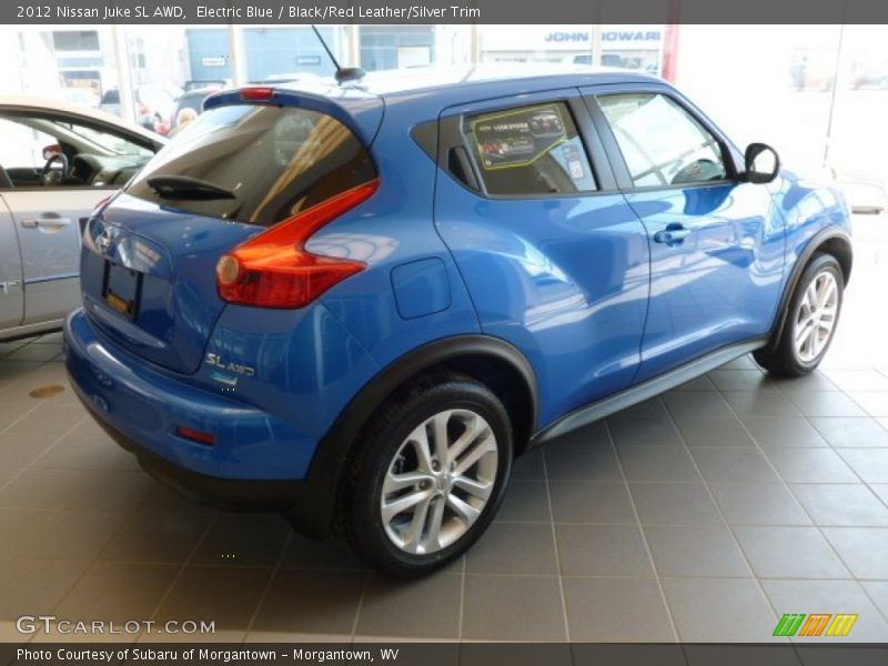 Electric Blue / Black/Red Leather/Silver Trim 2012 Nissan Juke SL AWD