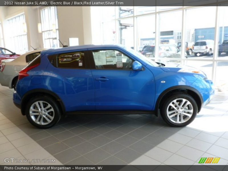 Electric Blue / Black/Red Leather/Silver Trim 2012 Nissan Juke SL AWD