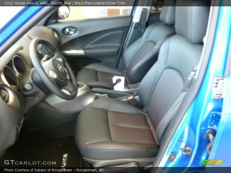 Electric Blue / Black/Red Leather/Silver Trim 2012 Nissan Juke SL AWD