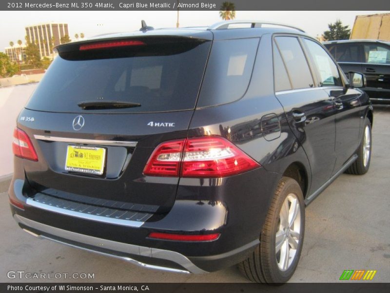 Capri Blue Metallic / Almond Beige 2012 Mercedes-Benz ML 350 4Matic