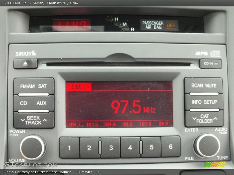 Clear White / Gray 2010 Kia Rio LX Sedan