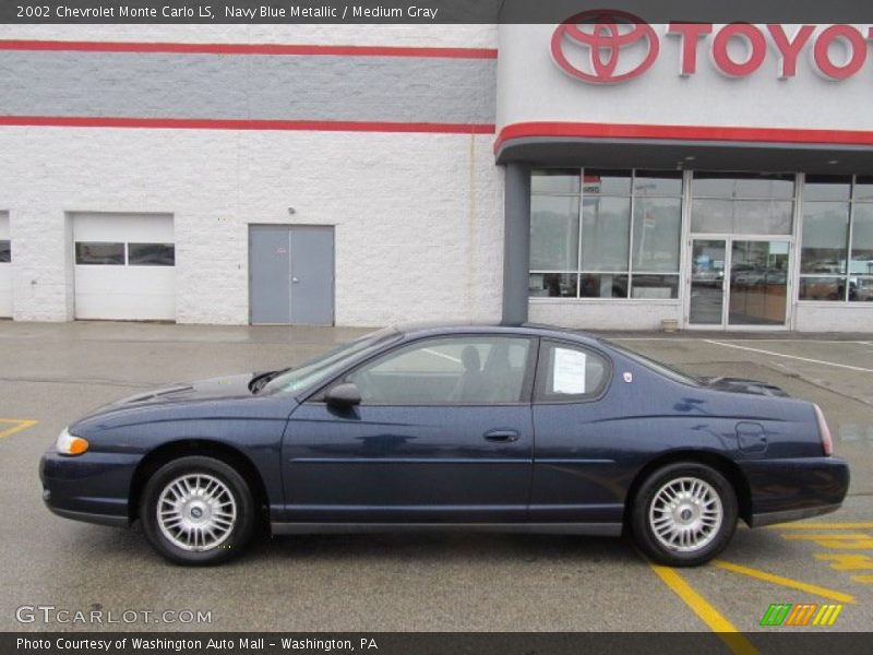 Navy Blue Metallic / Medium Gray 2002 Chevrolet Monte Carlo LS