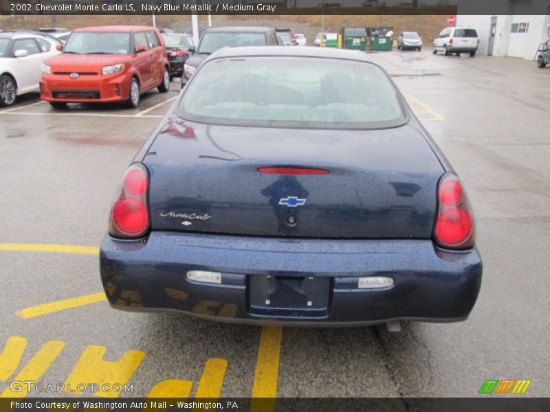Navy Blue Metallic / Medium Gray 2002 Chevrolet Monte Carlo LS