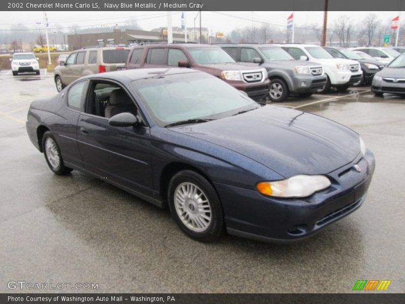 Navy Blue Metallic / Medium Gray 2002 Chevrolet Monte Carlo LS