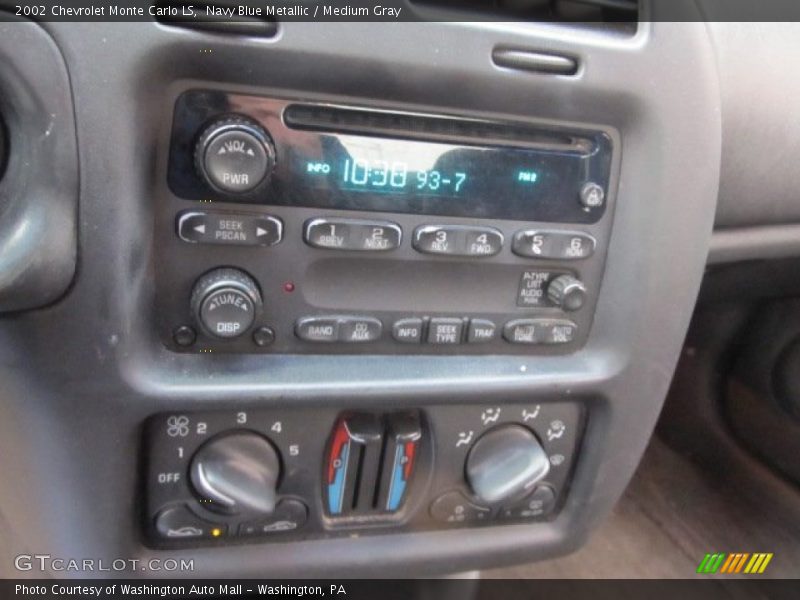 Navy Blue Metallic / Medium Gray 2002 Chevrolet Monte Carlo LS